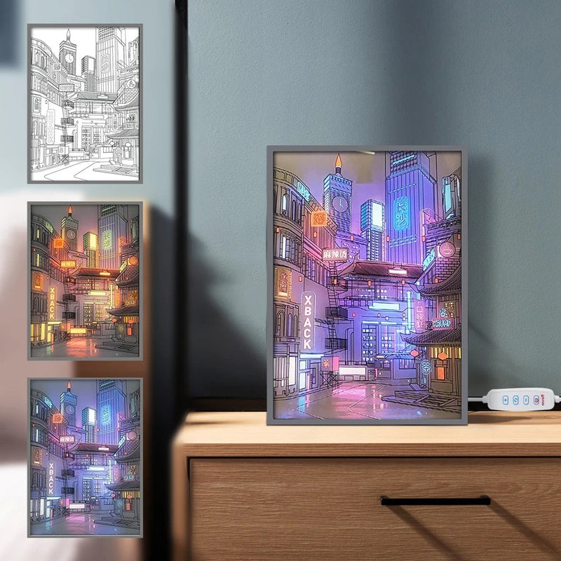 QUADRO LED CIDADE NOTURNA