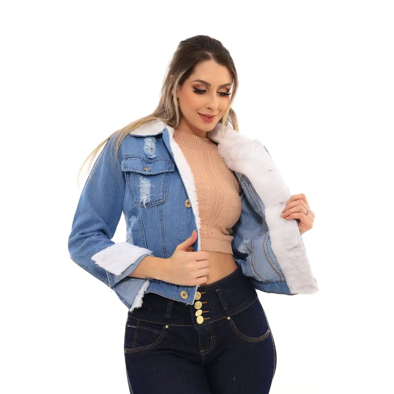 JAQUETA PARKA CROP JEANS EXCLUSIVE