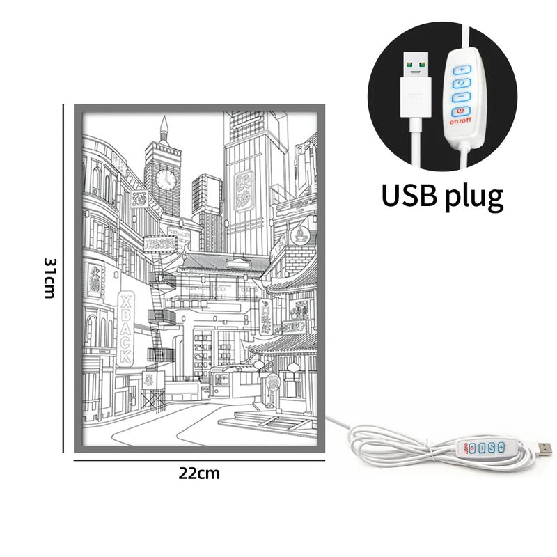 QUADRO LED CIDADE NOTURNA